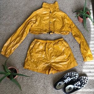 Vinyl Mustard Tracksuit Set